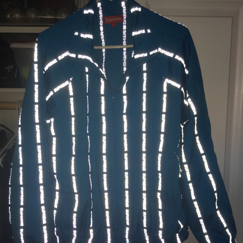 Supreme Reflective Text Track Jacket